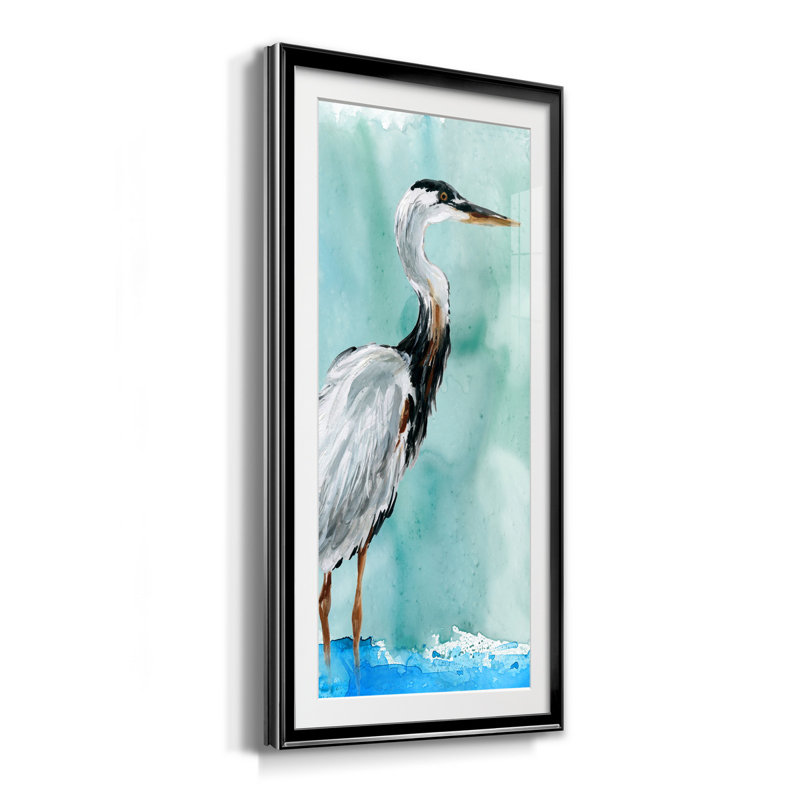 " Delray Crane I ", Black, 10.5" H x 18.5" W x 1.5" D