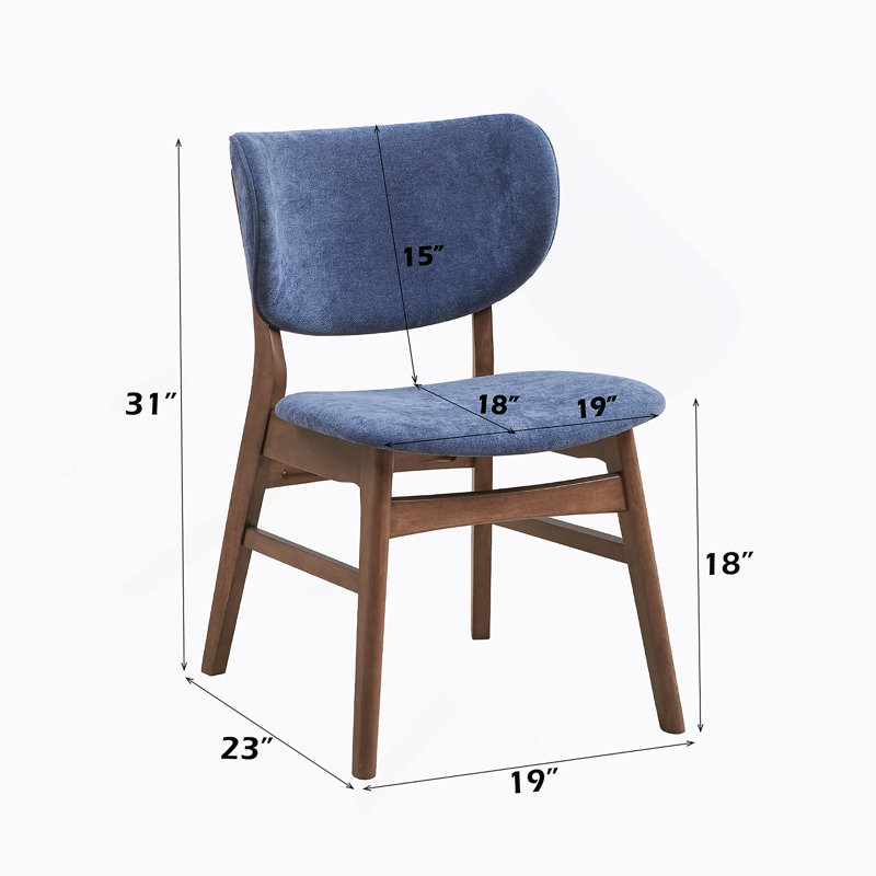 Ensemble de 2 chaises d'appoint, chaises de cuisine en bois, Bleu