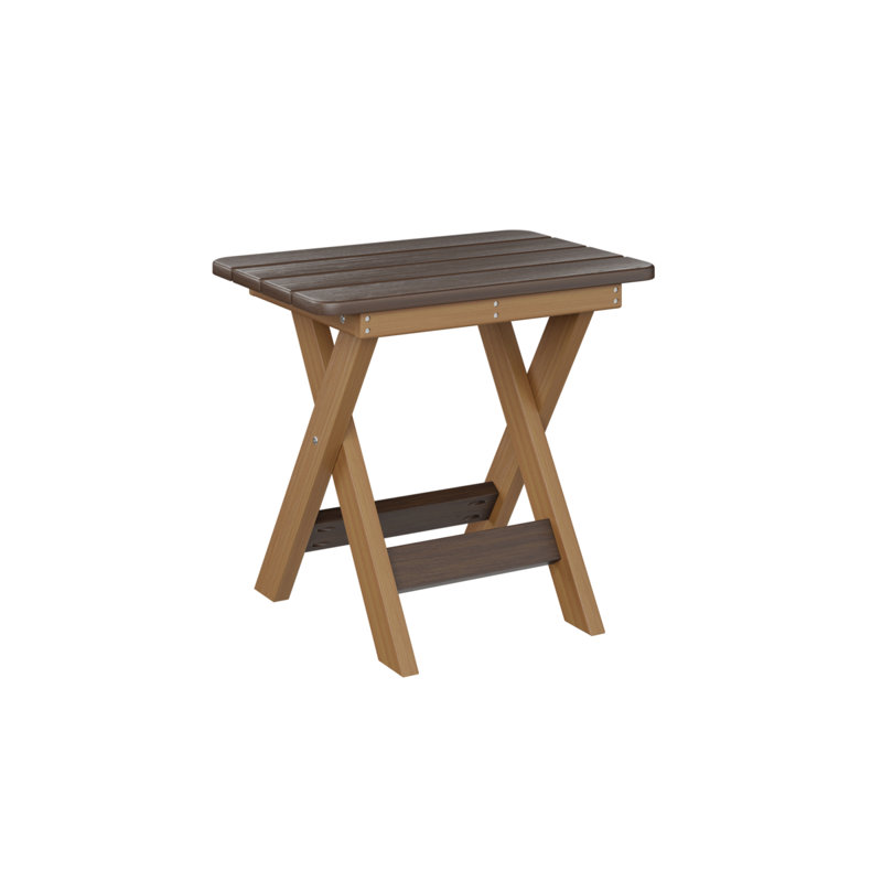 Berlin Gardens Folding End Table, Brazilian Walnut, Natural Teak