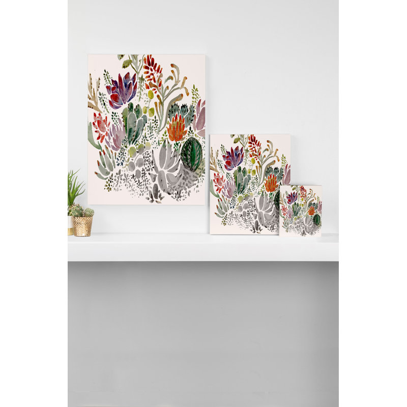 « illustrations plantes grasses design », reproduction, Toile tendue, H 30 po x l 24 po x P 2 po, Pas de tapis