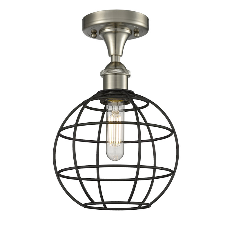 Ariyauna Semi Flush Mount, 12" H x 8" W x 8" D, Satin Nickel