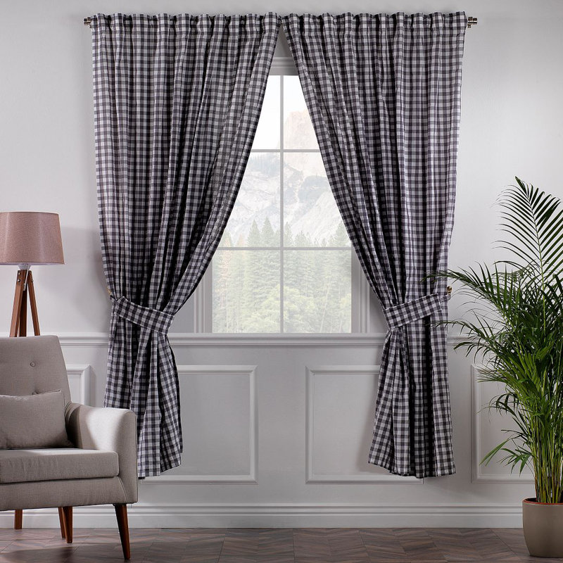 Blackout Curtain - 1 Pc, 36cm Width x 63cm Drop, Grey/Brown/Blue