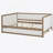 Full Size Upholstered Daybed with Trundle and Nailhead Decoration, Wood Color
