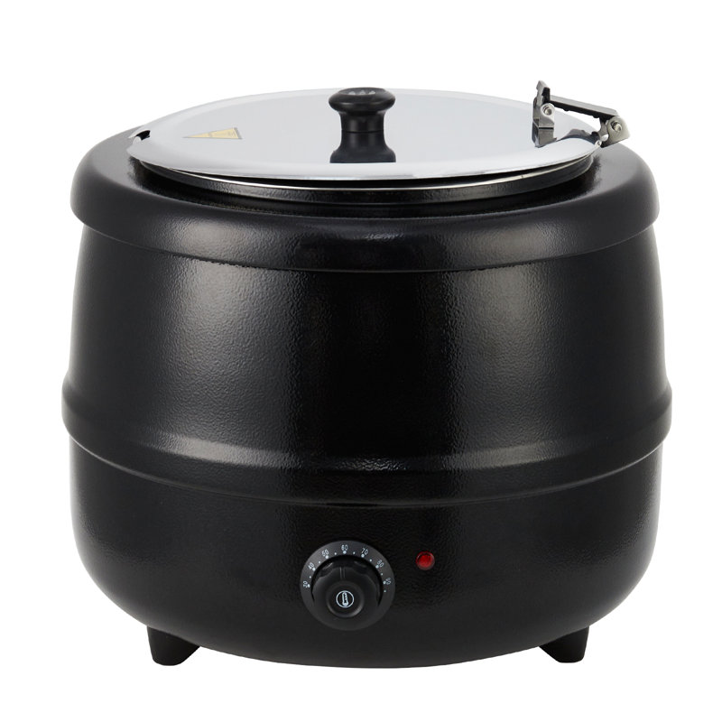 Bouilloire commerciale, chauffe-soupe automatique avec poignée anti-brûlure et marmite amovible en acier inoxydable, couvercle à charnière, chauffe-soupe portable pour restaurants
