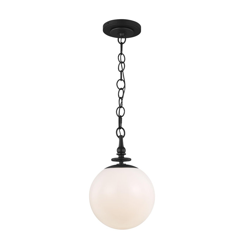 Luminaire suspendu sphérique 1 lumière Susu par Thomas O'Brien, Fer vieilli, H 17,375 po x l 11 po x P 11 po