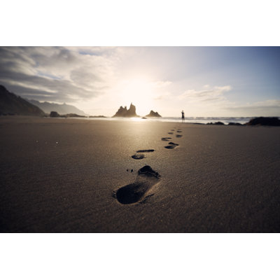 Footprints In Sand by Chalabala - Wrapped Canvas Print