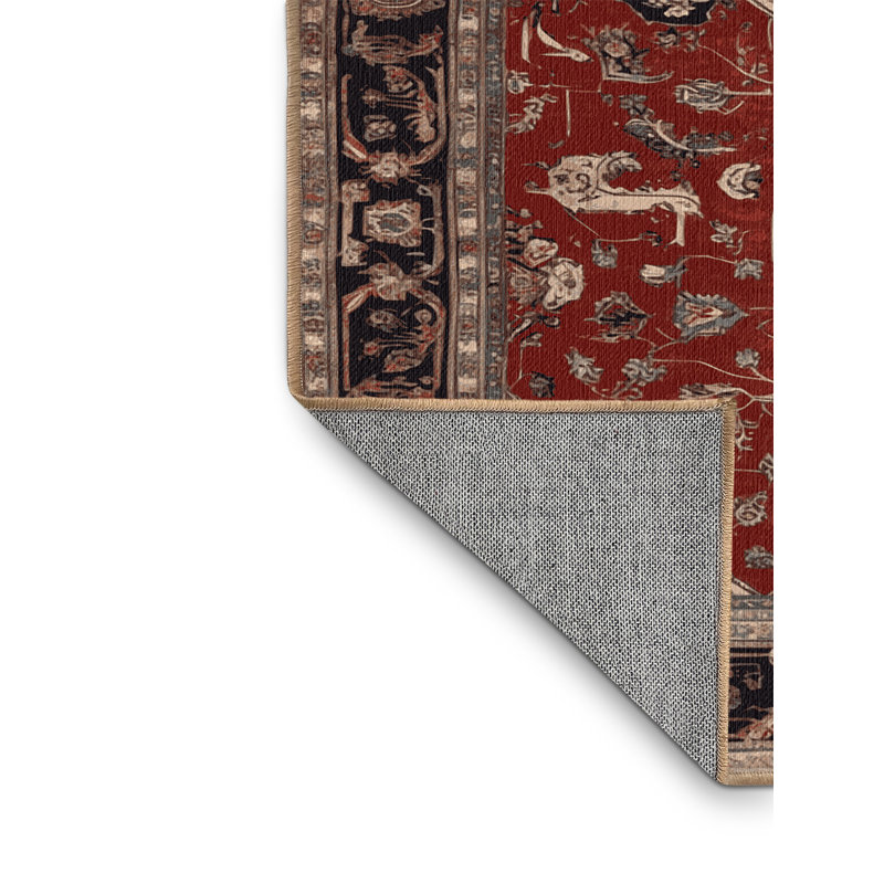 Tapis brun lavable à la machine, Rond 7 pi