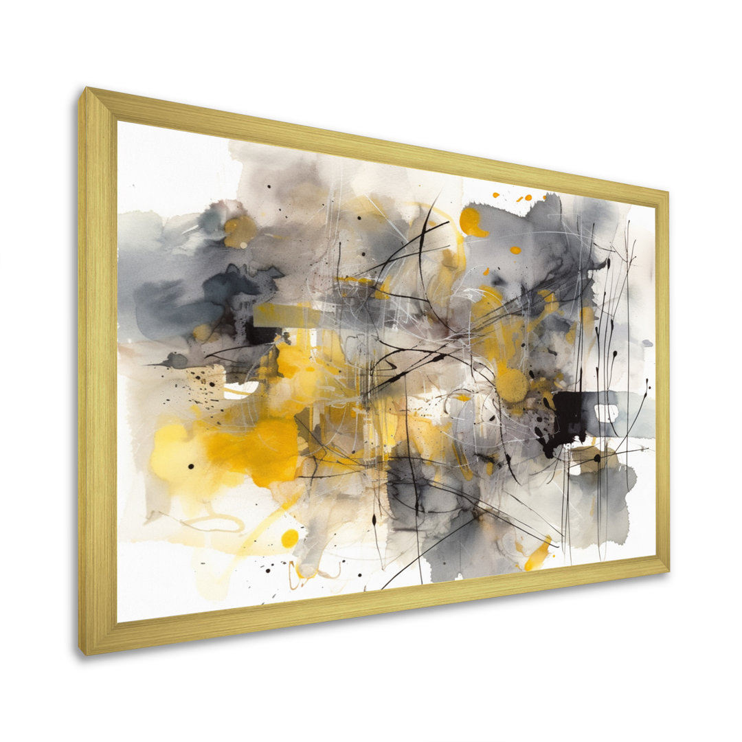Yellow and Grey Beyond The Canvas II - Abstract Wall Decor Ivy Bronx 