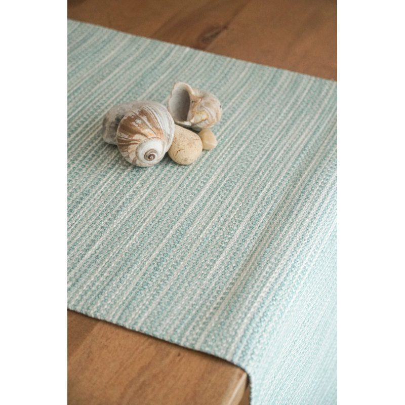 Bay View Striped Table Runnner, Aqua