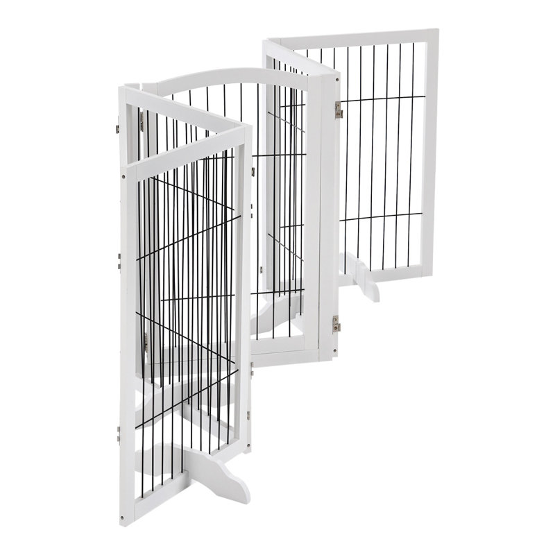 Freestanding Metal Folding Pet Gate, 280cm, White