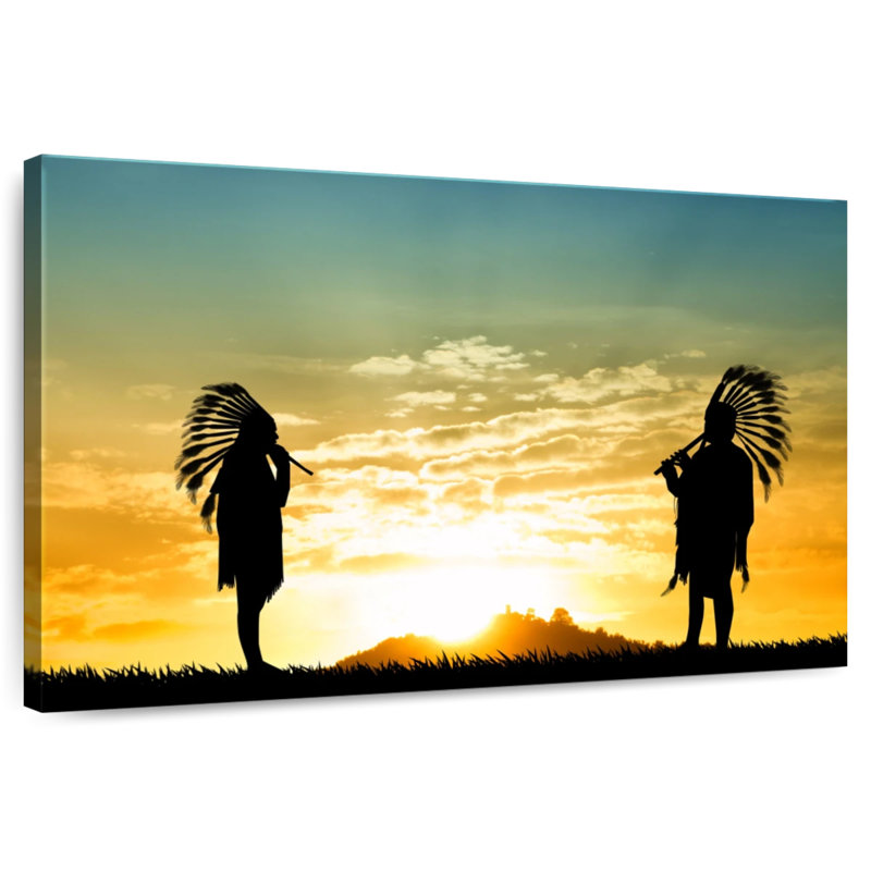 Lelar Native American Couple, 26" H x 39" W