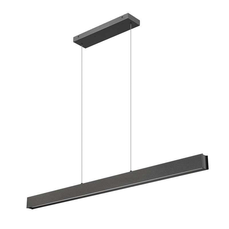 Lustre linéaire 1 lumière Dunkley, Noir mat, H 3 po x l 55 po x P 4,5 po