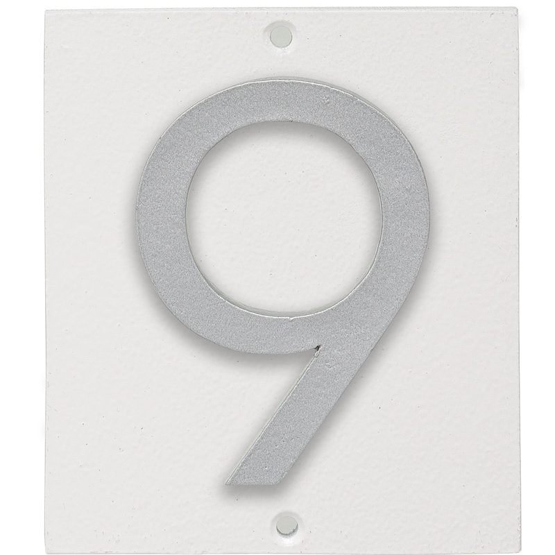 Plaque d’adresse murale sur 1 ligne flottante, Blanc, Argent, Oui