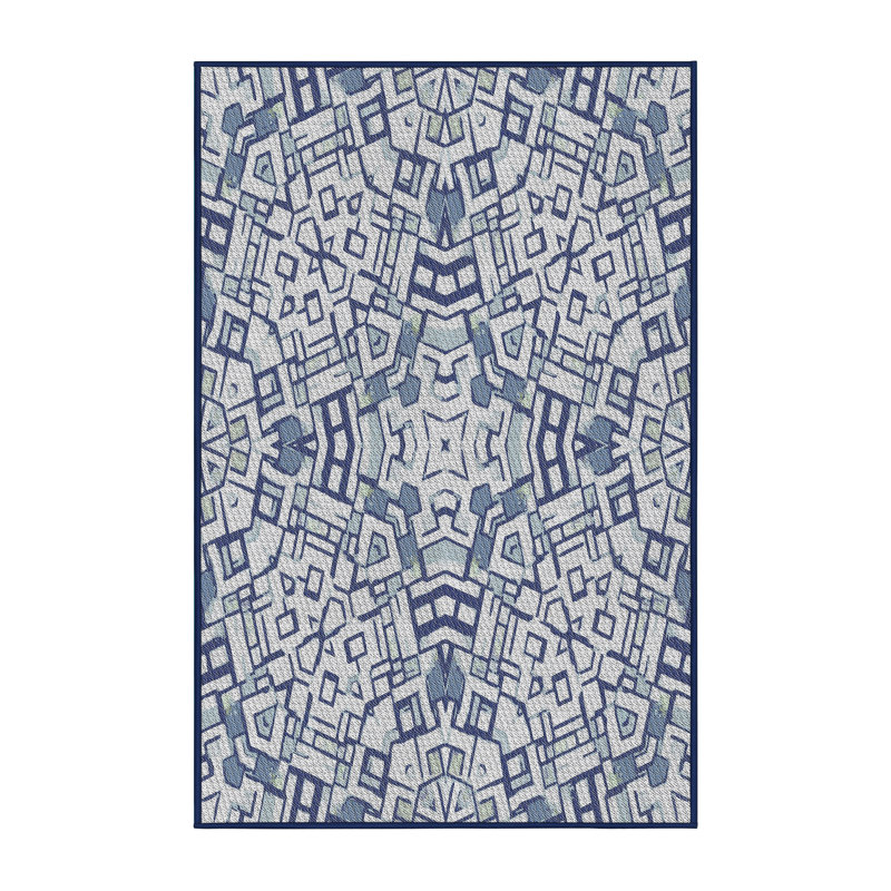 Tapis de zone bleue à motifs, Rectangle 2 pi x 3 pi