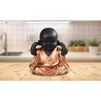 Janeily 6"H Hear No Evil Little Monk Figurine Unique Gifts