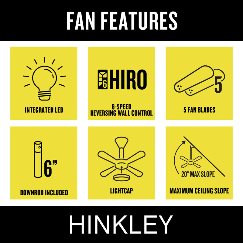 Hinkley Layton Ceiling Fan, Driftwood, Matte Black