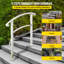 Mains courantes pour les marches extérieures Balustrades à 2 ou 3 marches Balustrades d'escalier en fer forgé pour marches Balustrades en fer noir pour marches fixées au mur et au sol avec trousse d'installation