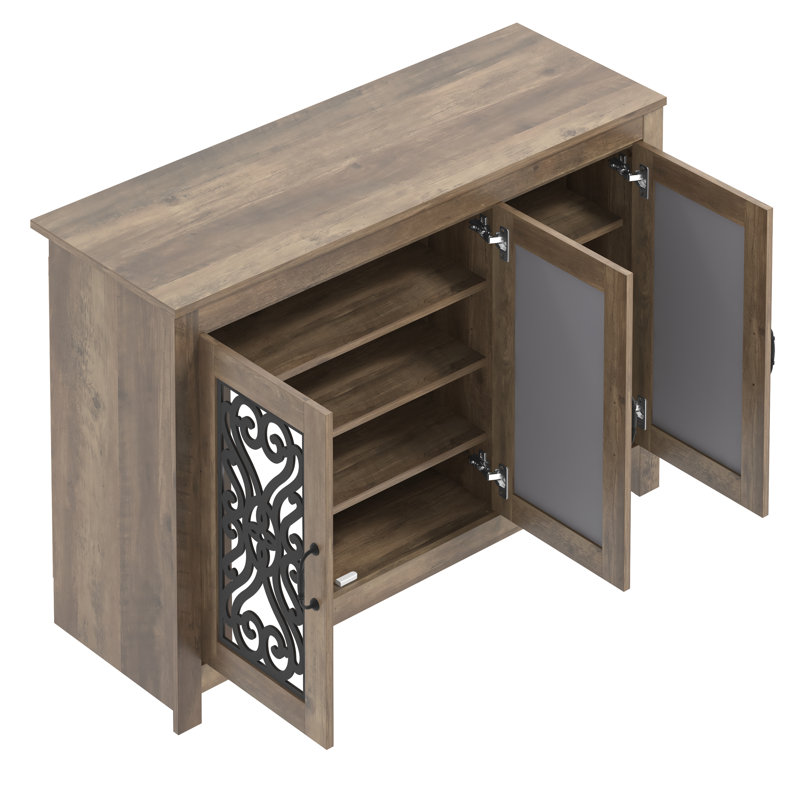 Ariba 16 Pair Shoe Storage Cabinet, Light Brown
