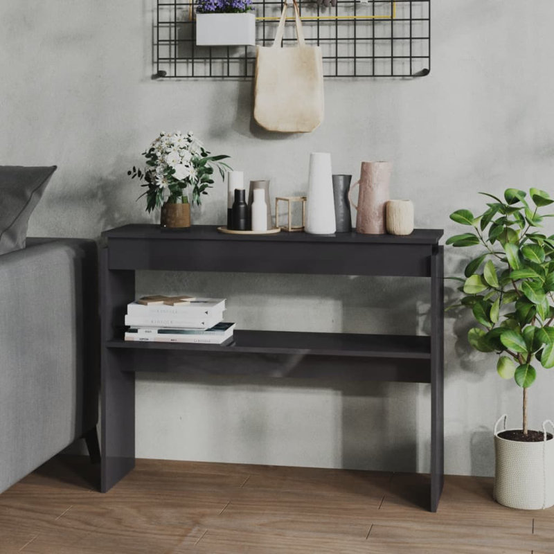 Console Table Engineered Wood Compact Storage, 31.5" H x 40.2" W x 11.8" D, White
