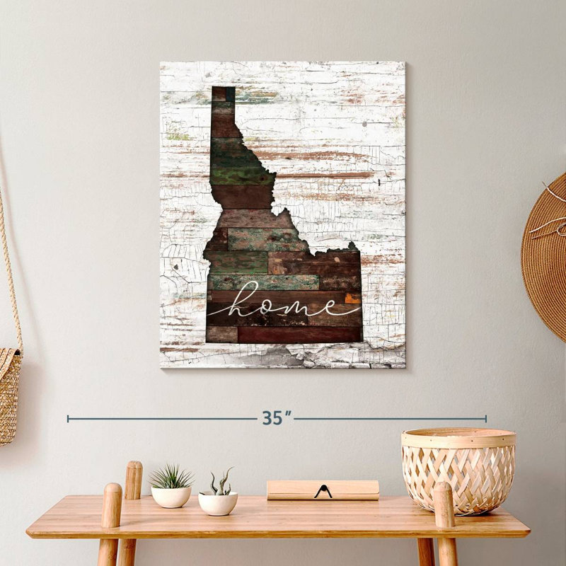 «Idaho Home Map» sur impression sur toile, H 25 po x l 20 po x P 1,25 po