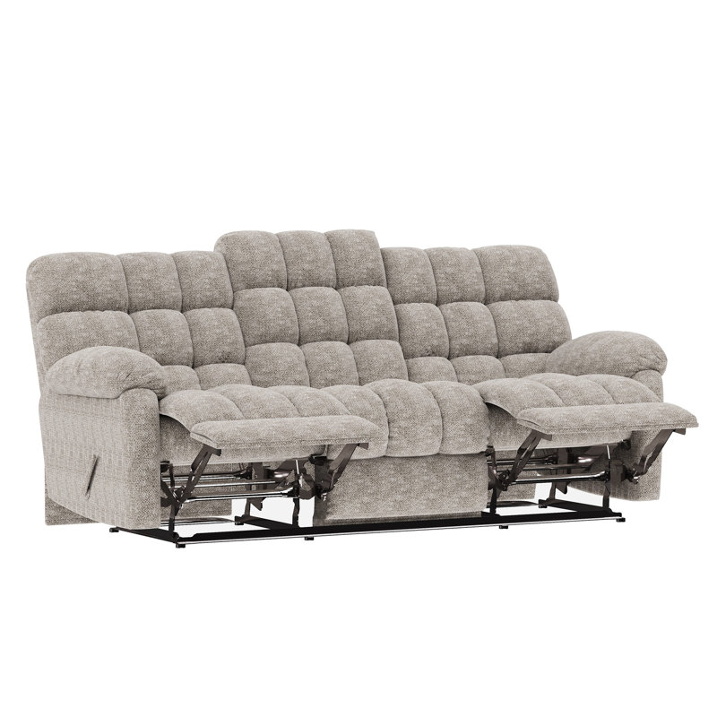 Canapé double inclinable, chenille beige, Beige