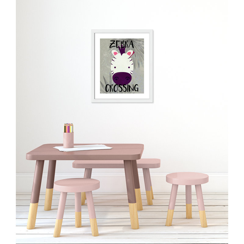 Impression sur papier Zebra Crossing, H 24,5 po x l 20,5 po x P 0,6 po, Encadré plat blanc