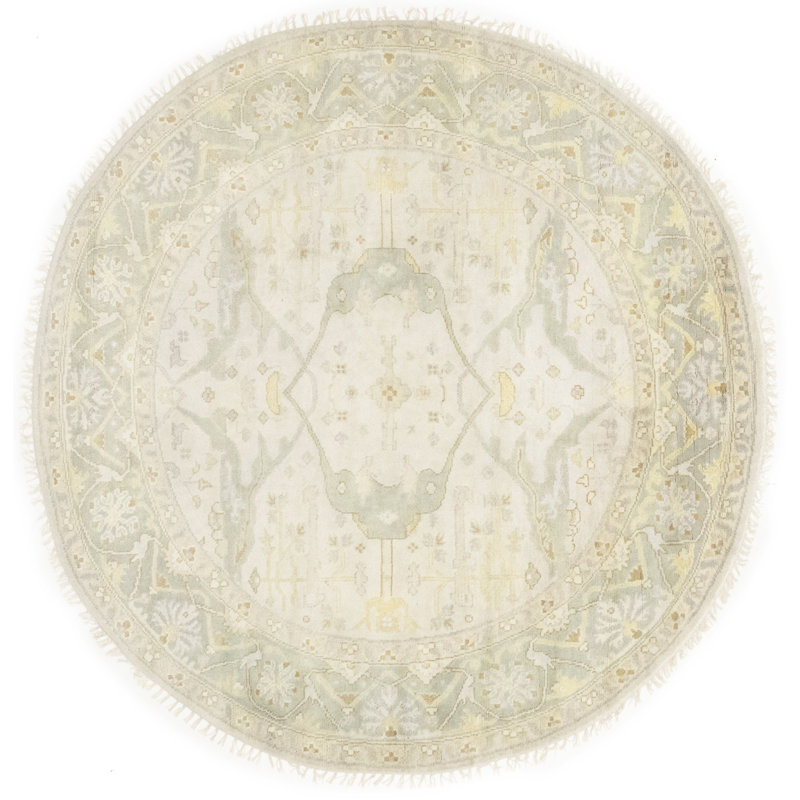 Tapis oriental rond Oushak Chobi Mute