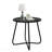 Round Metal End Table, X-Shaped Frame Indoor Outdoor Side Accent Table - Black-1325802948