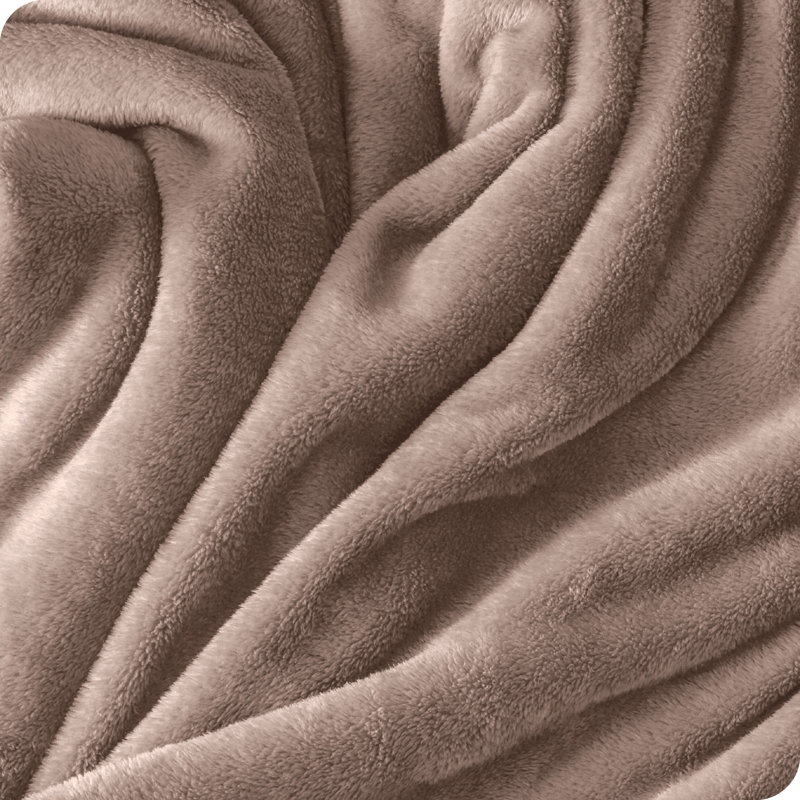 Bare Home Microplush Fleece Blanket - Fuzzy, Warm, Bed/Throw Blanket, Taupe, Full