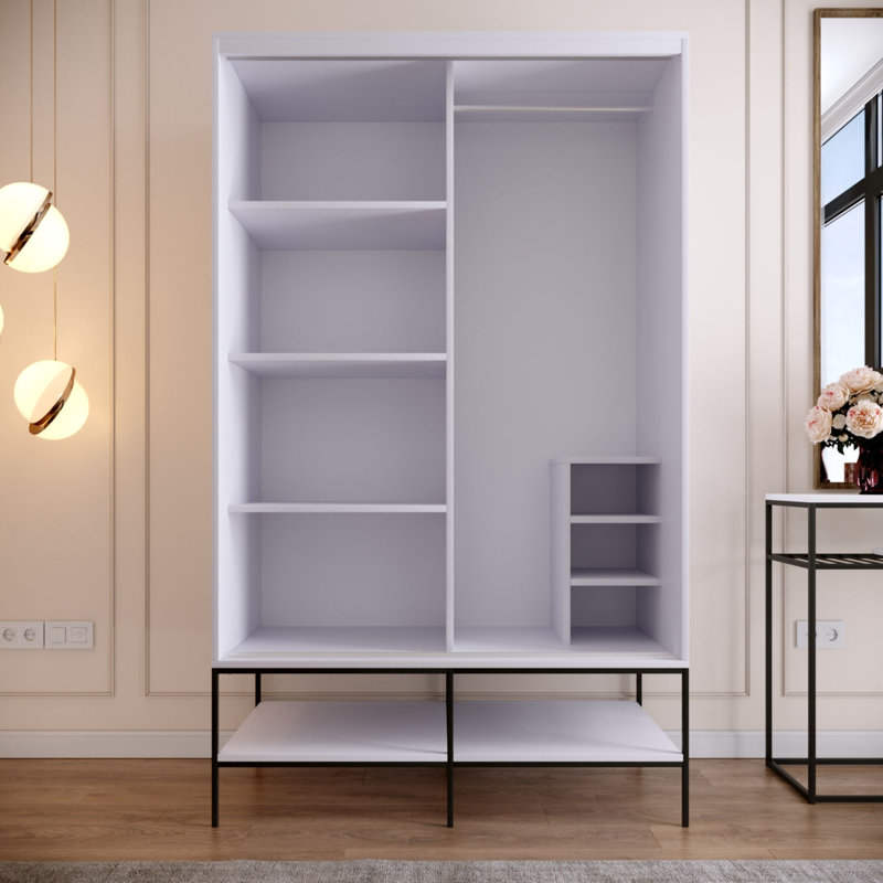 Calidia 2 Door Manufactured Wood Wardrobe, 200cm H x 120cm W x 57cm D
