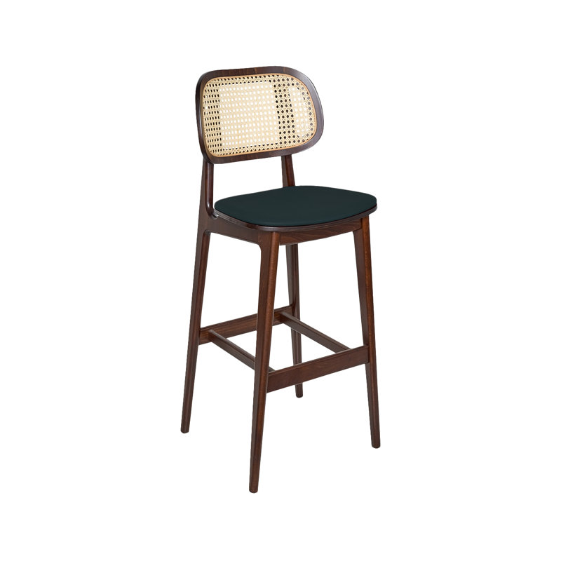 Tabouret 30 "Emma Cane, Brun, Gris anthracite