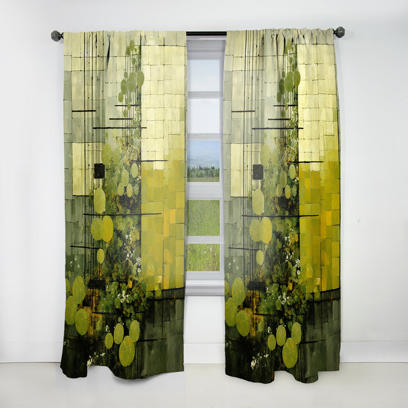 Alysa Green Eco Plants Symphony II - Rideau Botanicals - Velours obscurcissant - 1 panneau, L 52 po x L 84 po