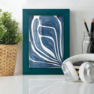 «Blue Stylized Leaf I», impression sur papier
