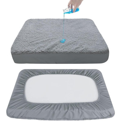 Dog Bed Covers 2 Pack Soft Plush Replacement Washable, Waterproof Dog Bed Liner Grey, Dog Mattress Cover, Pet Bed Cover 36X27 Inches, For Dog/Cat, Cover Only