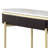 Dominic 48 In. Dark Walnut And Gold Oval Faux Marble Console Table With Fluted Apron
