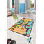 Tapis rectangulaire jaune / bleu / vert en velours tissé à la machine Colbourne-379582922