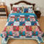  Red/Blue Floral Cotton Patch Work Quilt Set Bedding-88427663
