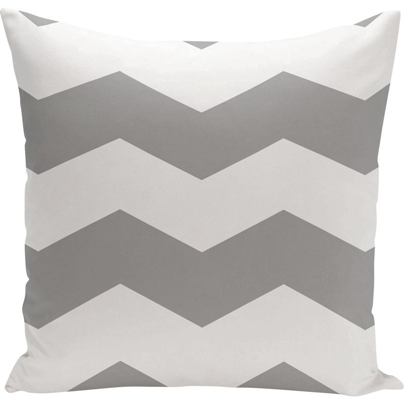  Housse et insert de coussin carré à chevrons, Gris, 16 po x 16 po