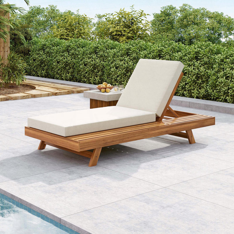 Ensemble de méridienne Bojkovice avec 4 positions d'inclinaison et un coussin résistant à l'eau, Crème