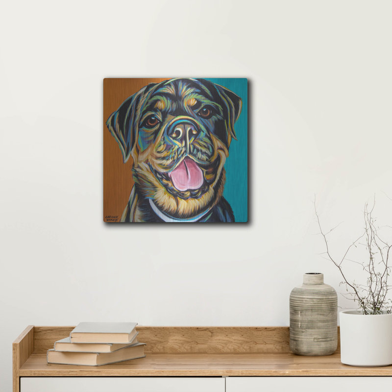 "Rottweiler 2" par Carolee Vitaletti, H 12 po x l 12 po