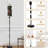 PeeNoke 68.5" Standing Floor Lamp Vintage Peony Floral Moody Dark Painterly Dimmable Metal Pole Lamp with Linen Lampshade LED Bulb Included
