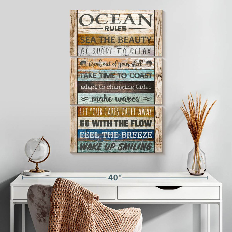 Kema Ocean Rules, typographie, H 32 po x l 20 po