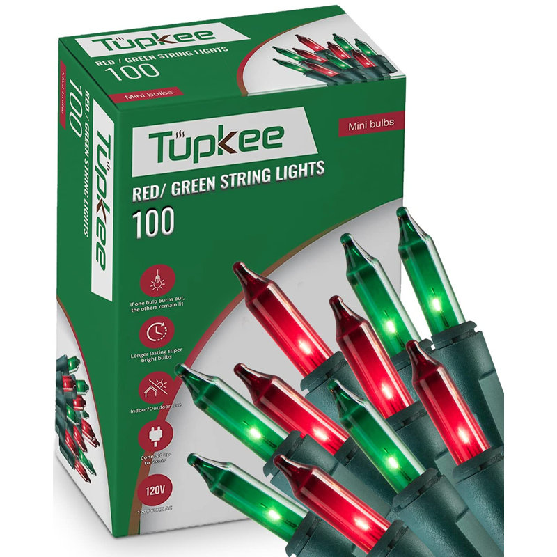 Guirlande de Noël 100 lumières Tupkee, Rouge / Vert