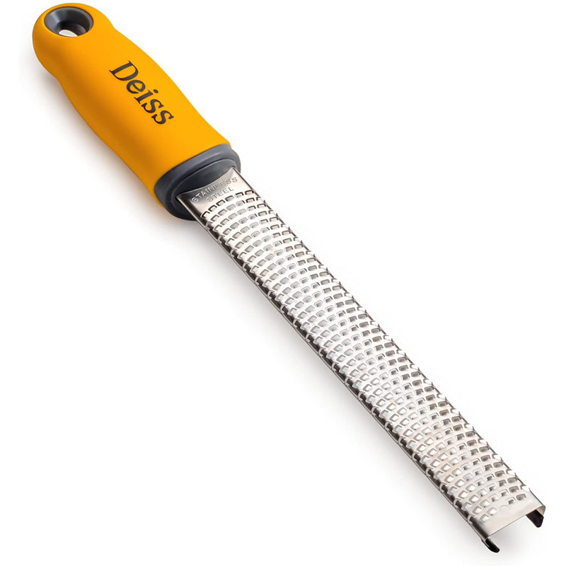 Râpe à fromage et à zeste d'agrumes Deiss Pro avec lame tranchante en acier inoxydable, Orange / argenté