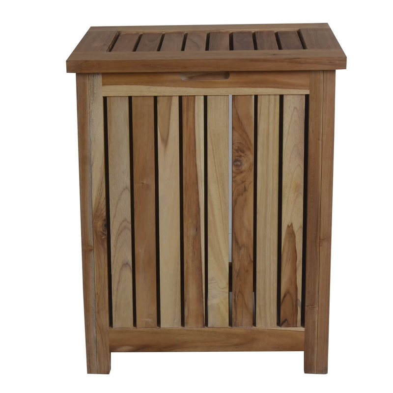 EcoDecors Storage Hamper Standard Solid Teak Deck Box, Medium (25.6" H x 20.1" W x 13" D), Brown