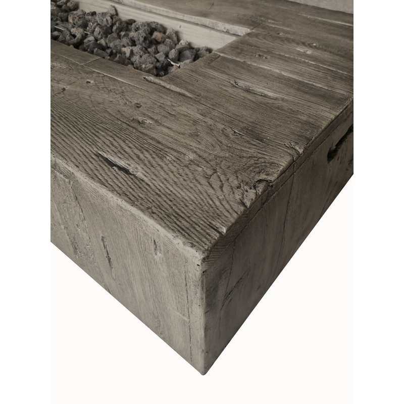 Table foyer au propane en béton renforcé de fibres Armutalan, Bois coulé
