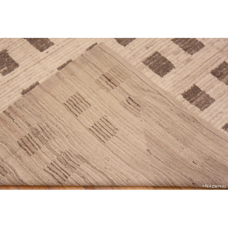 Tapis tribal géométrique crème / brun One-of-a-Kind Modern