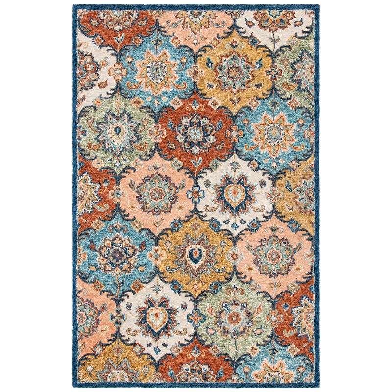 Rumley Hand Tufted Wool Oriental Rug, Rectangle 6' x 9'