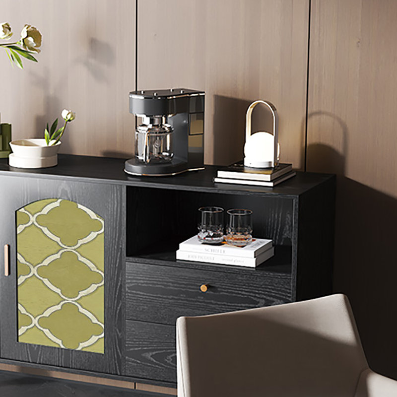 Buffet grande capacité 59,1 po, Noir/vert