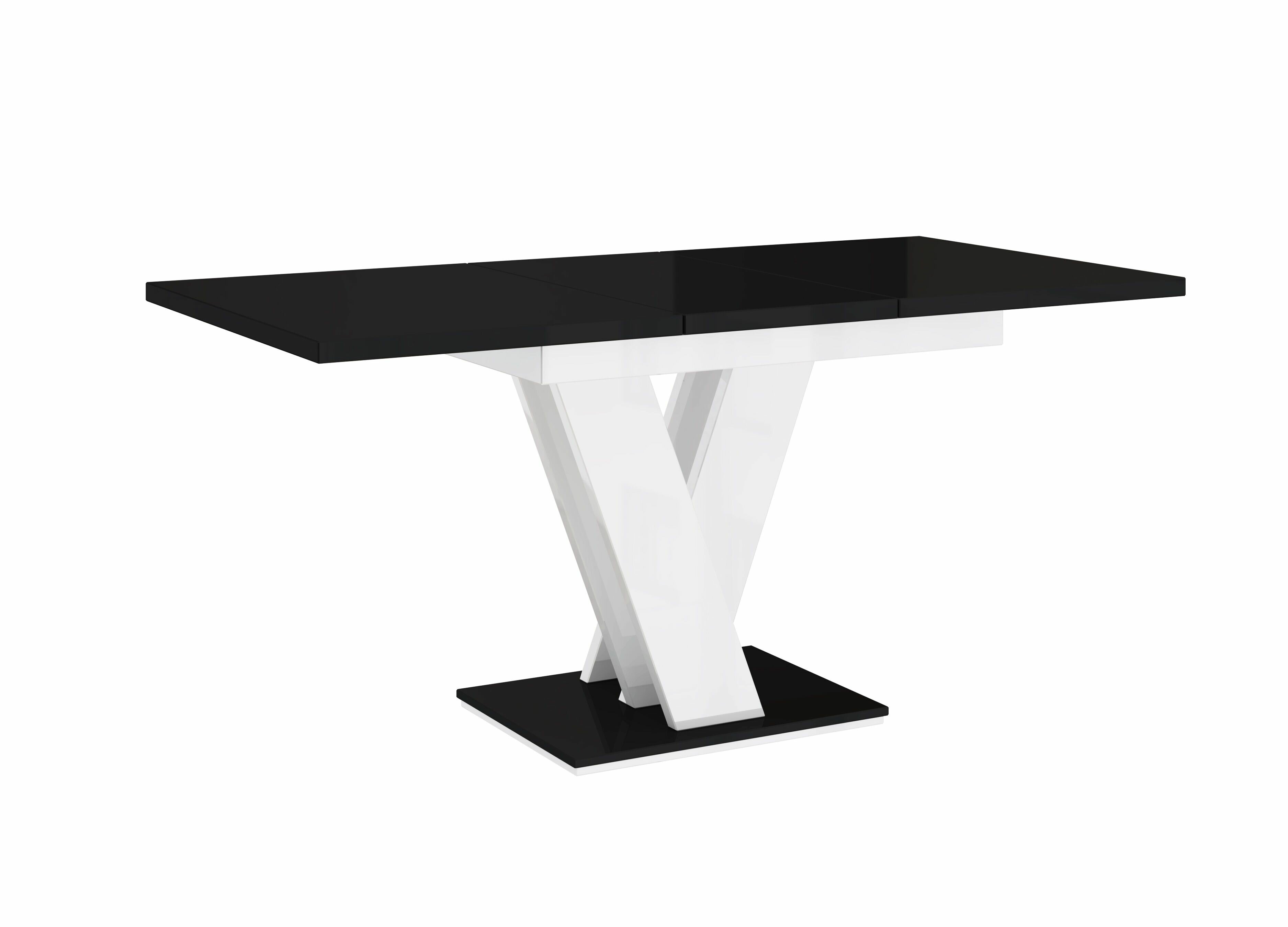 белый стол с черными ножками раздвижной